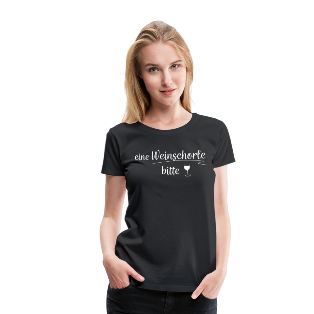 eine Weinschorle bitte - Frauen T-Shirt - Schwarz