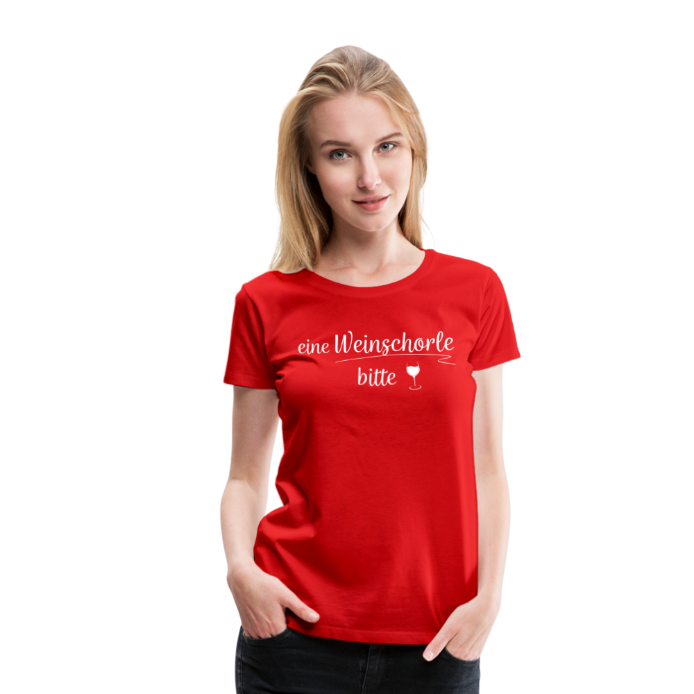 eine Weinschorle bitte - Frauen T-Shirt - Rot