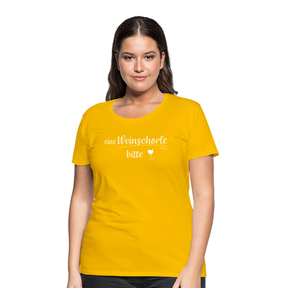 eine Weinschorle bitte - Frauen T-Shirt - Sonnengelb