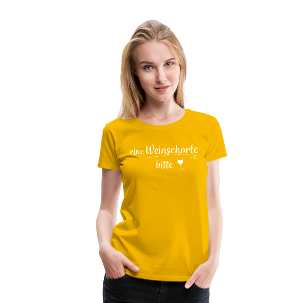 eine Weinschorle bitte - Frauen T-Shirt - Sonnengelb