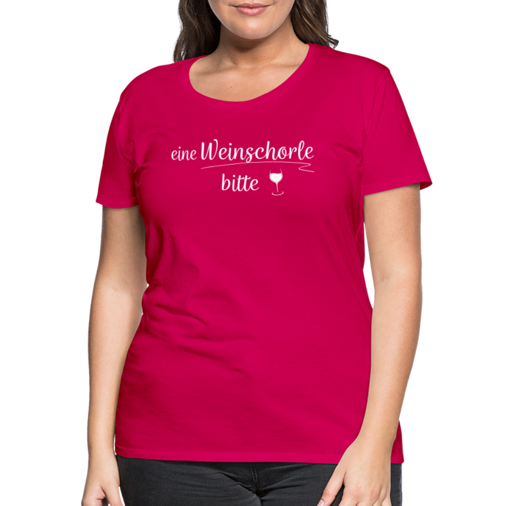 eine Weinschorle bitte - Frauen T-Shirt - dunkles Pink