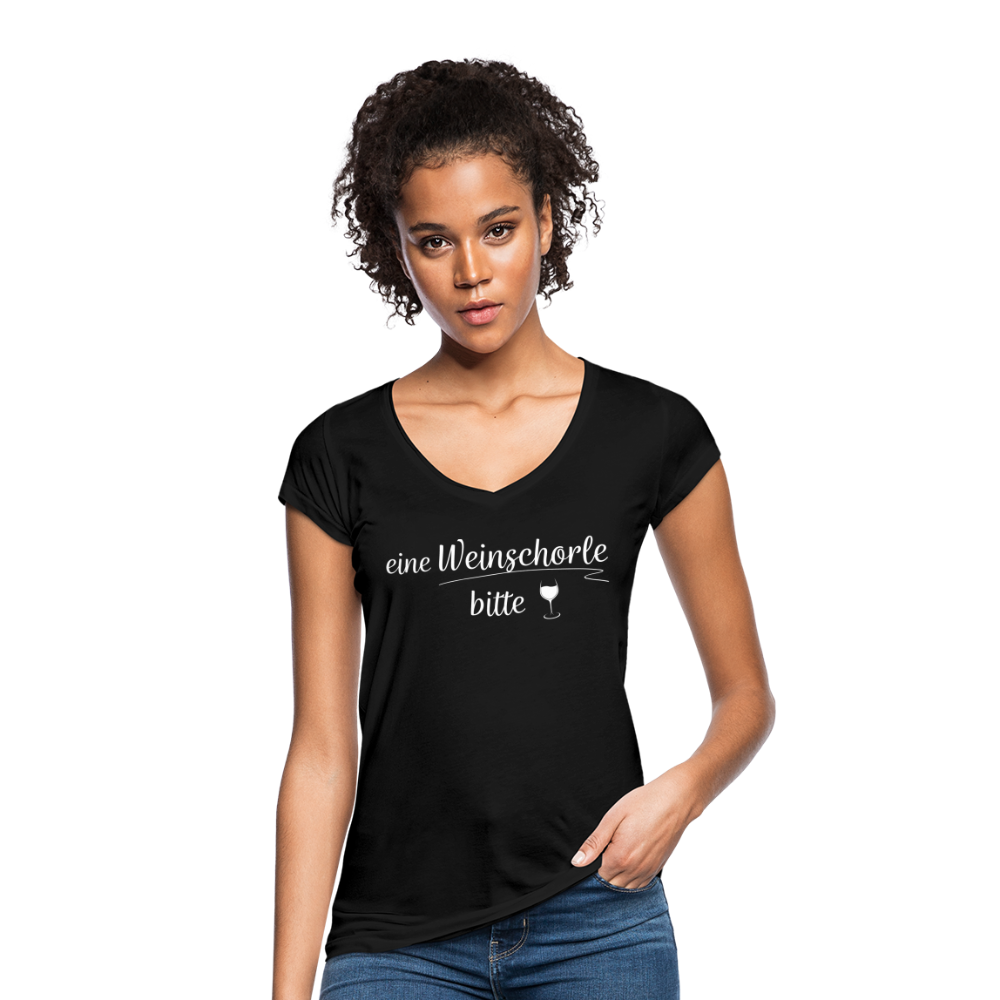 eine Weinschorle bitte - Frauen Vintage T-Shirt - Schwarz