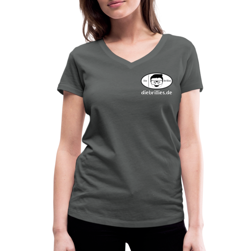 Die Brillies Fanedition - Frauen T-Shirt mit V-Ausschnitt aus 100% Bio-Baumwolle - Anthrazit