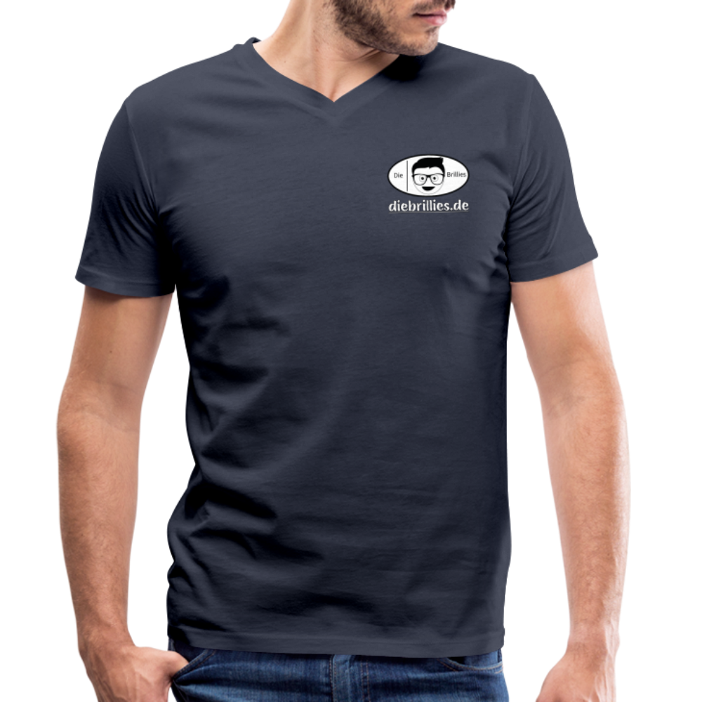 Die Brillies Fanedition - Männer T-Shirt mit V-Ausschnitt aus 100% Bio-Baumwolle - Navy