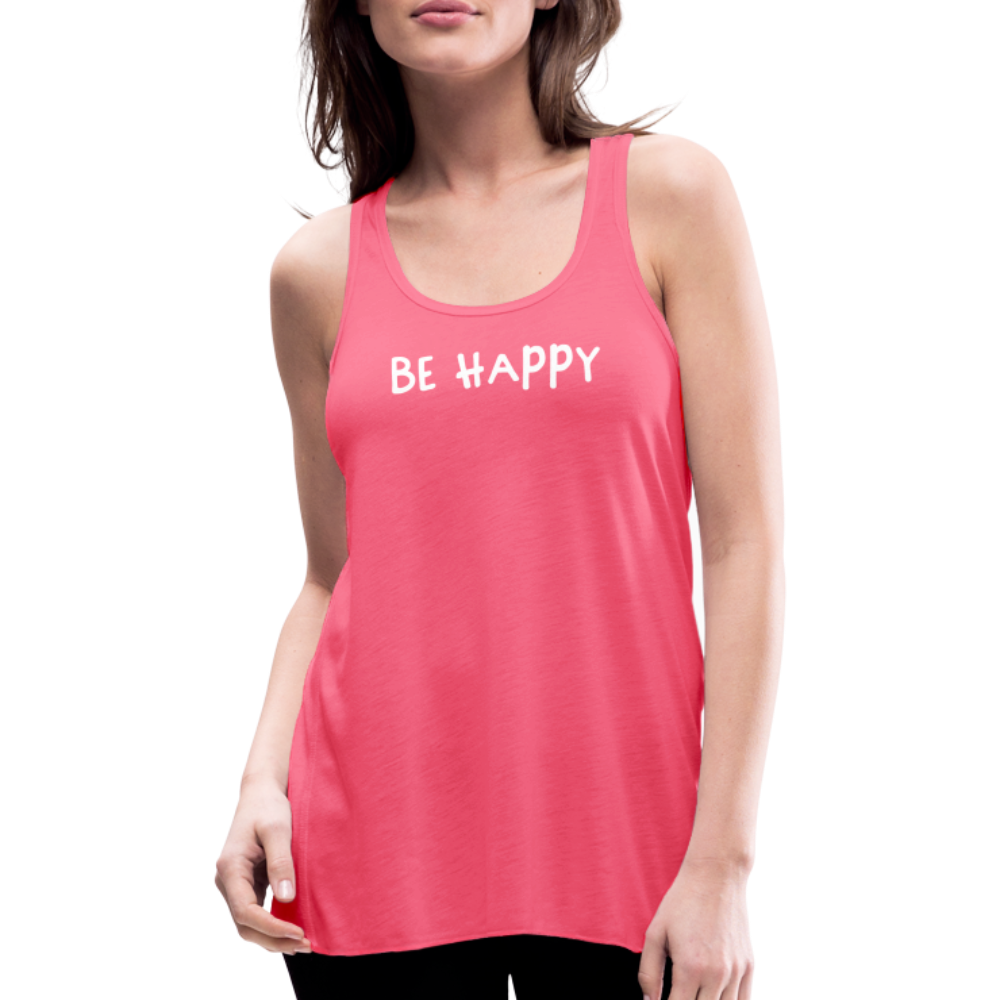 Be Happy - Federleichtes Frauen Tank Top - Neonpink