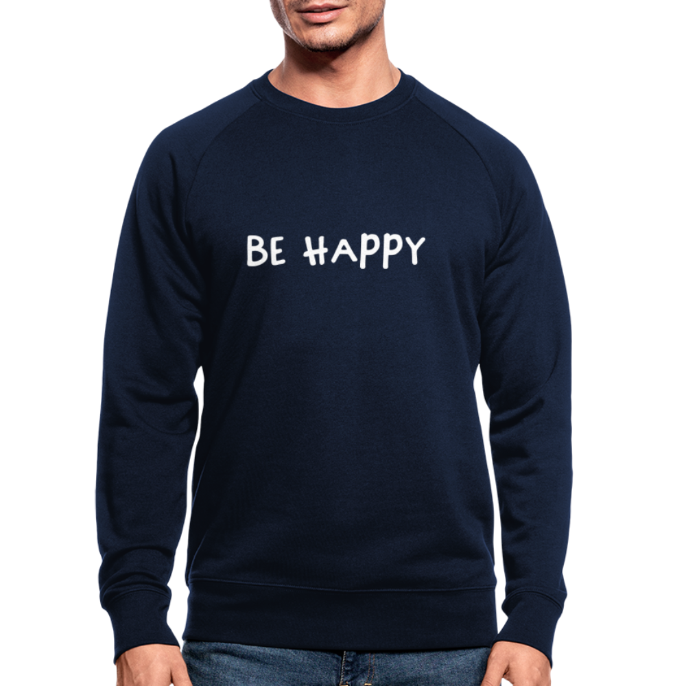 Be Happy - Männer Bio-Sweatshirt - Navy