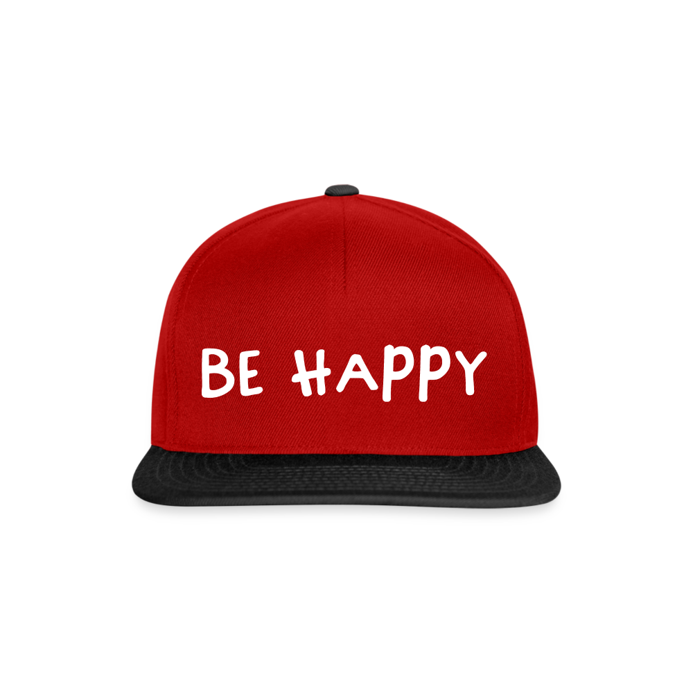 Be Happy - Snapback Cap - Rot/Schwarz