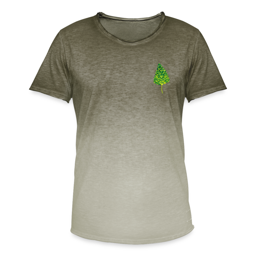 Das Blatt - Männer T-Shirt mit Farbverlauf - Dip Dye Khaki