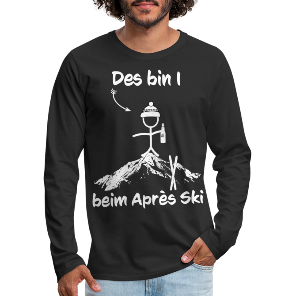 Des bin I beim Après Ski - Männer Langarmshirt - Schwarz