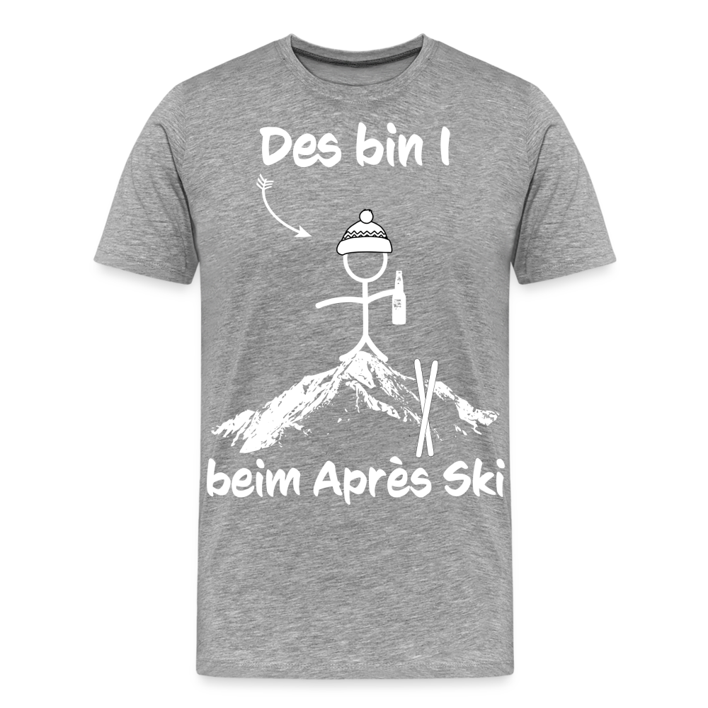 Des bin I beim Après Ski - Männer T-Shirt - Grau meliert