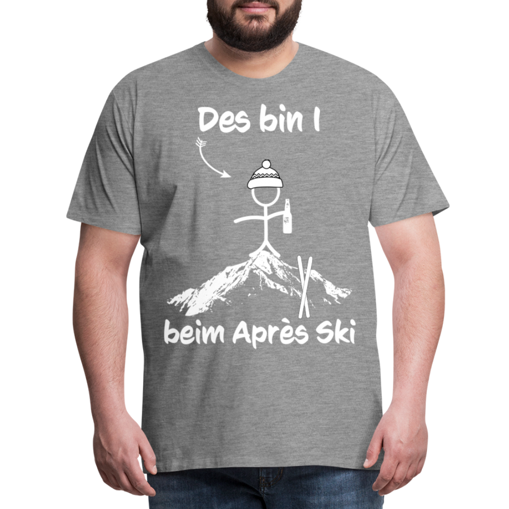Des bin I beim Après Ski - Männer T-Shirt - Grau meliert