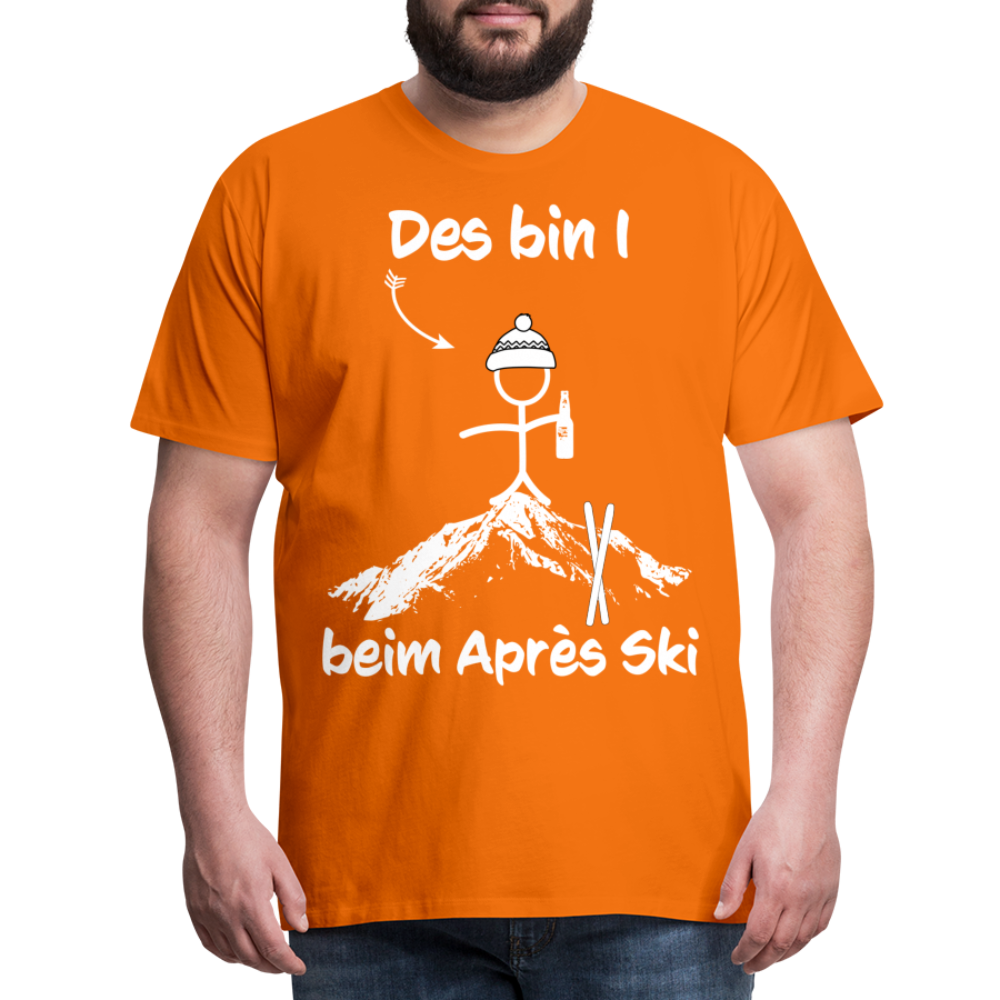 Des bin I beim Après Ski - Männer T-Shirt - Orange