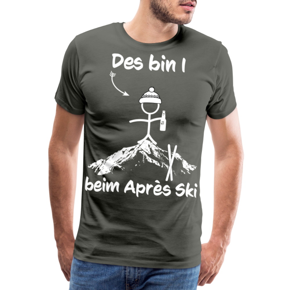 Des bin I beim Après Ski - Männer T-Shirt - Asphalt