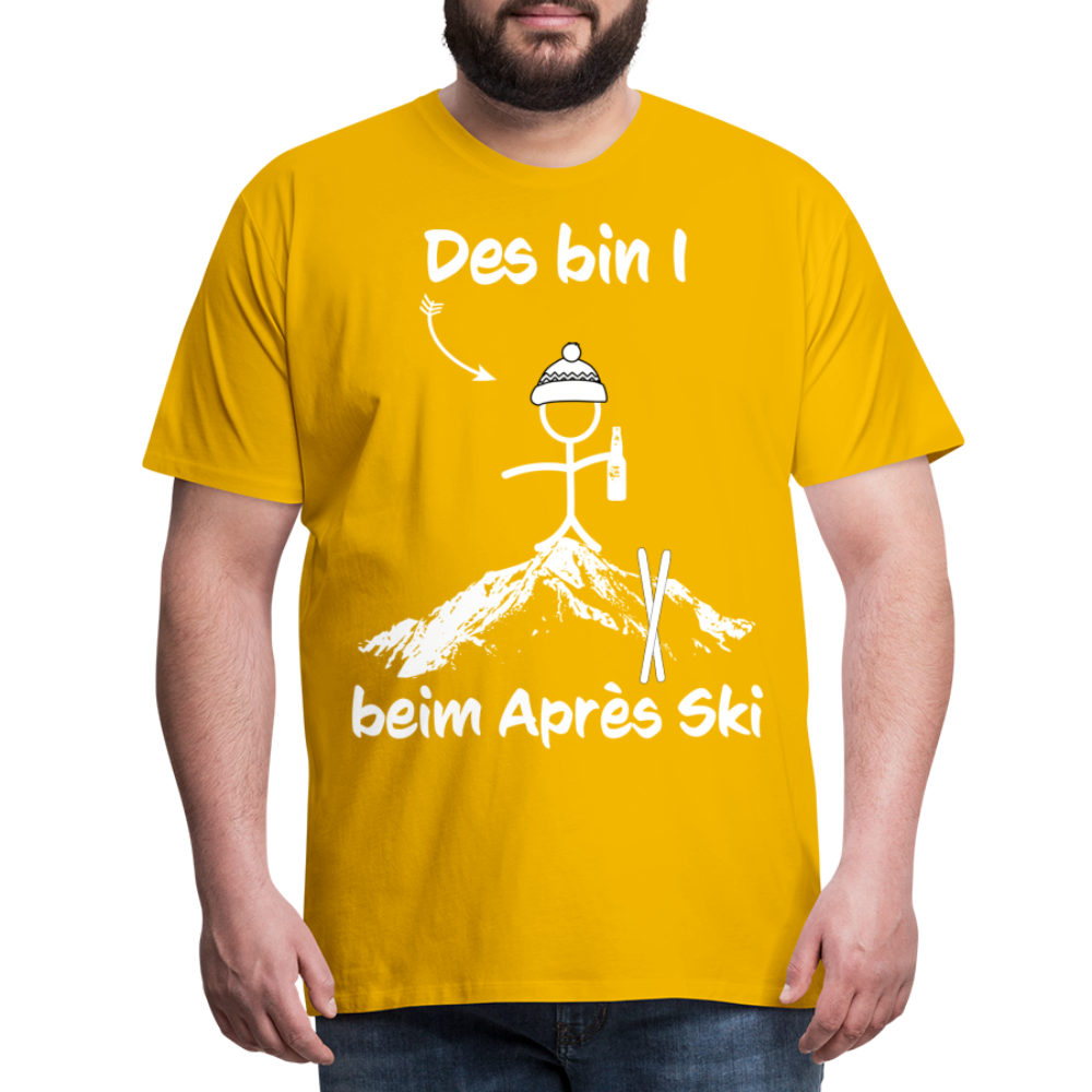 Des bin I beim Après Ski - Männer T-Shirt - Sonnengelb