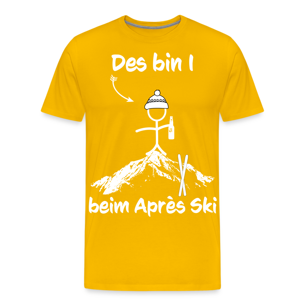 Des bin I beim Après Ski - Männer T-Shirt - Sonnengelb