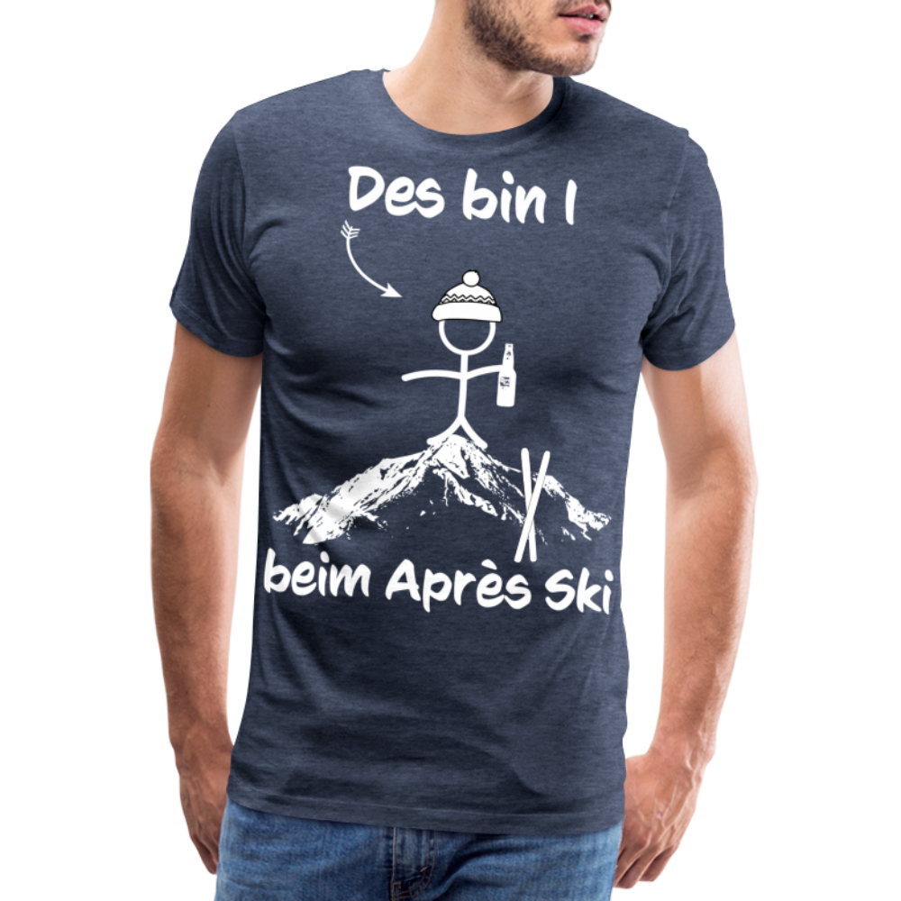 Des bin I beim Après Ski - Männer T-Shirt - Blau meliert