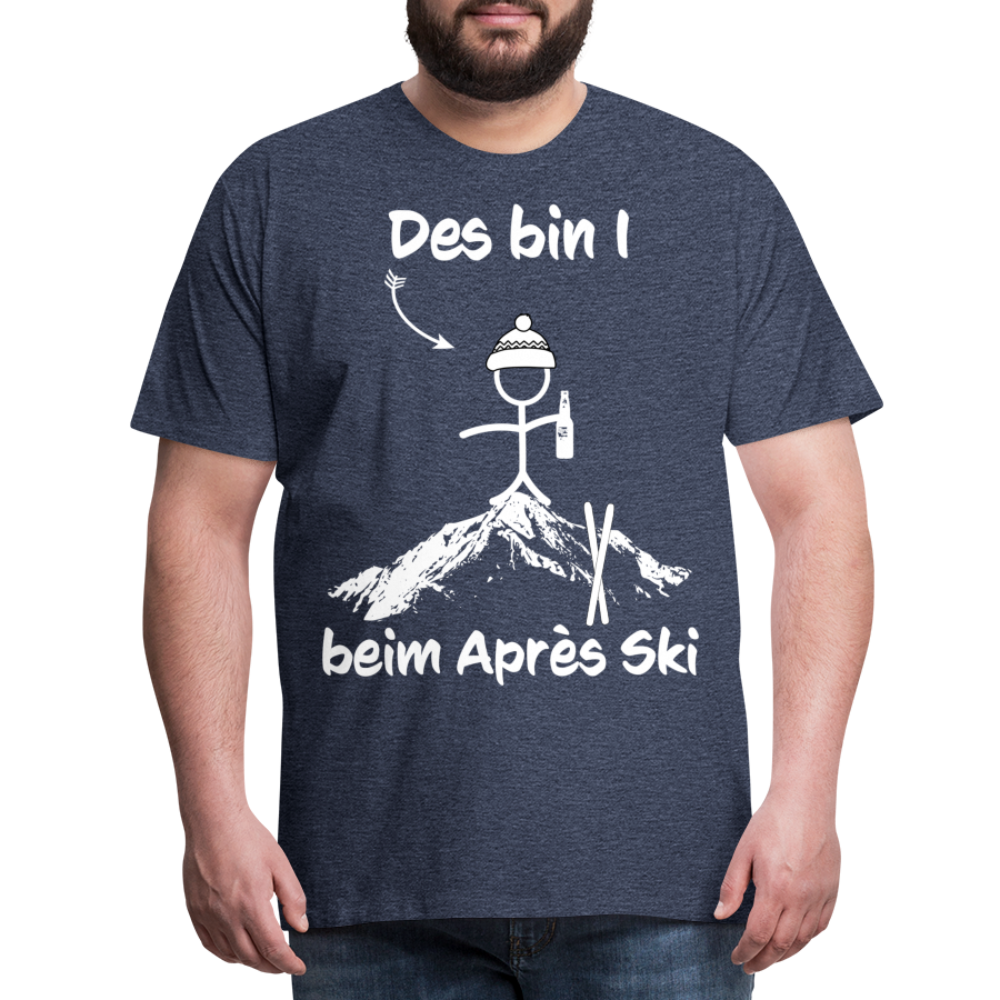 Des bin I beim Après Ski - Männer T-Shirt - Blau meliert
