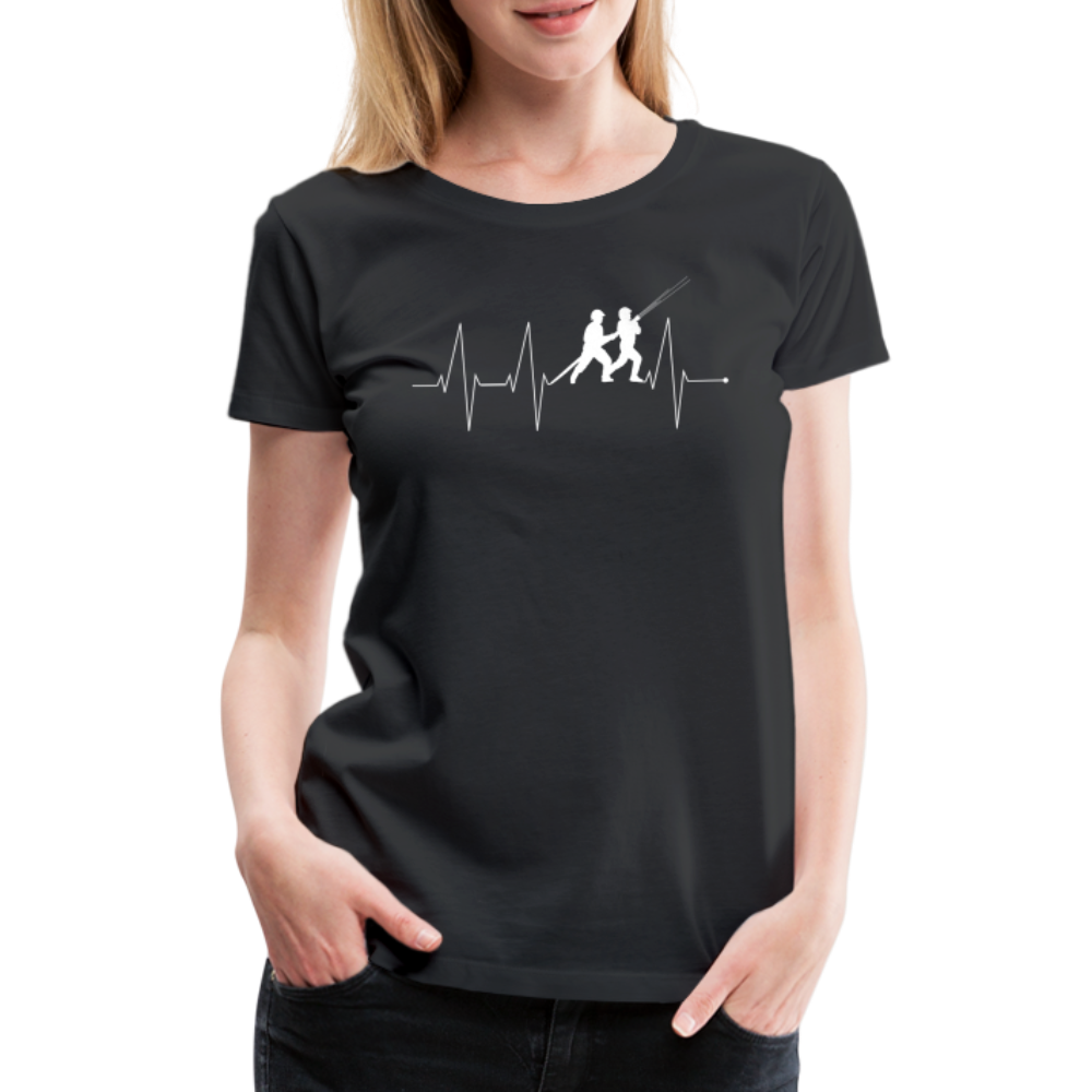 Herzschlag Feuerwehr - Frauen T-Shirt - Schwarz