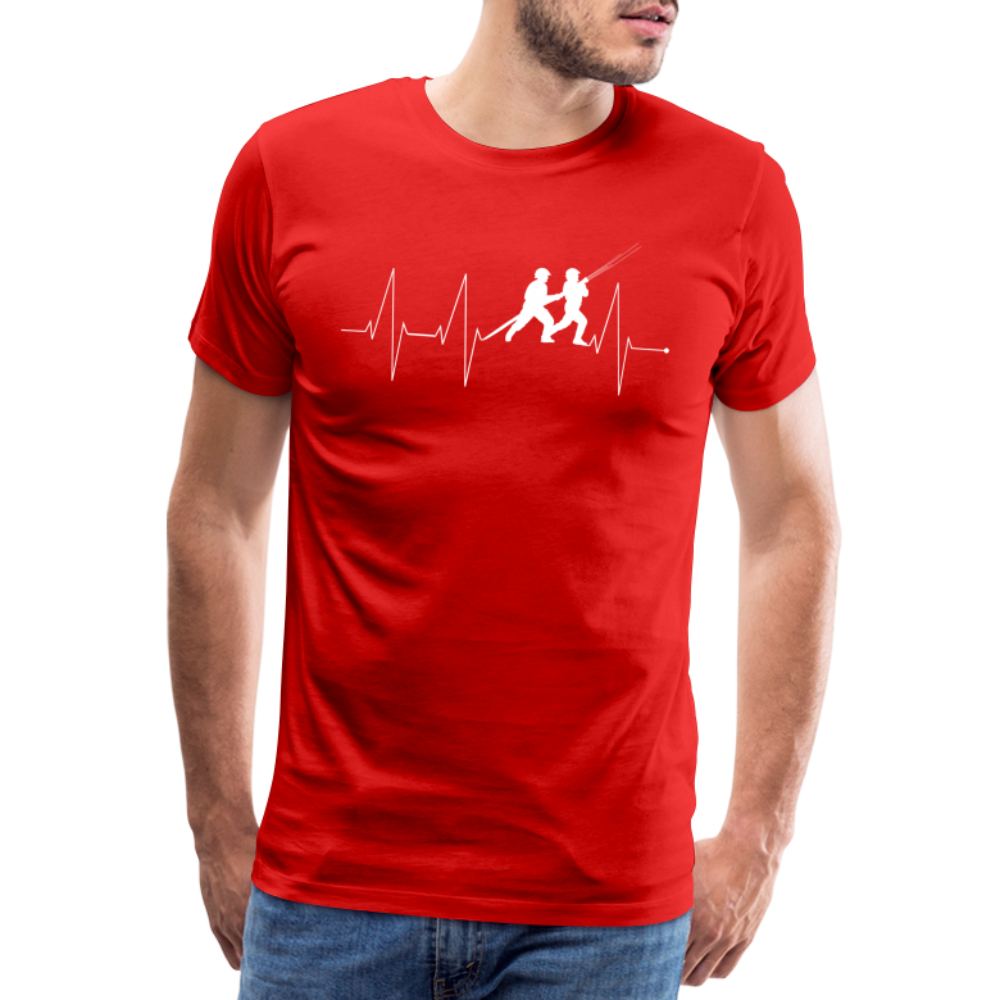 Herzschlag Feuerwehr - Männer T-Shirt - Rot