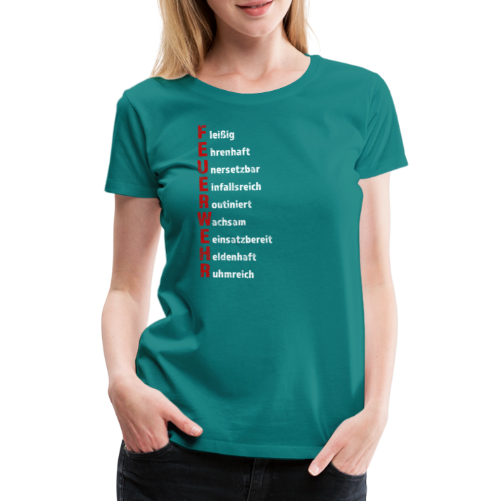Feuerwehr Schriftzug - Frauen T-Shirt - Divablau