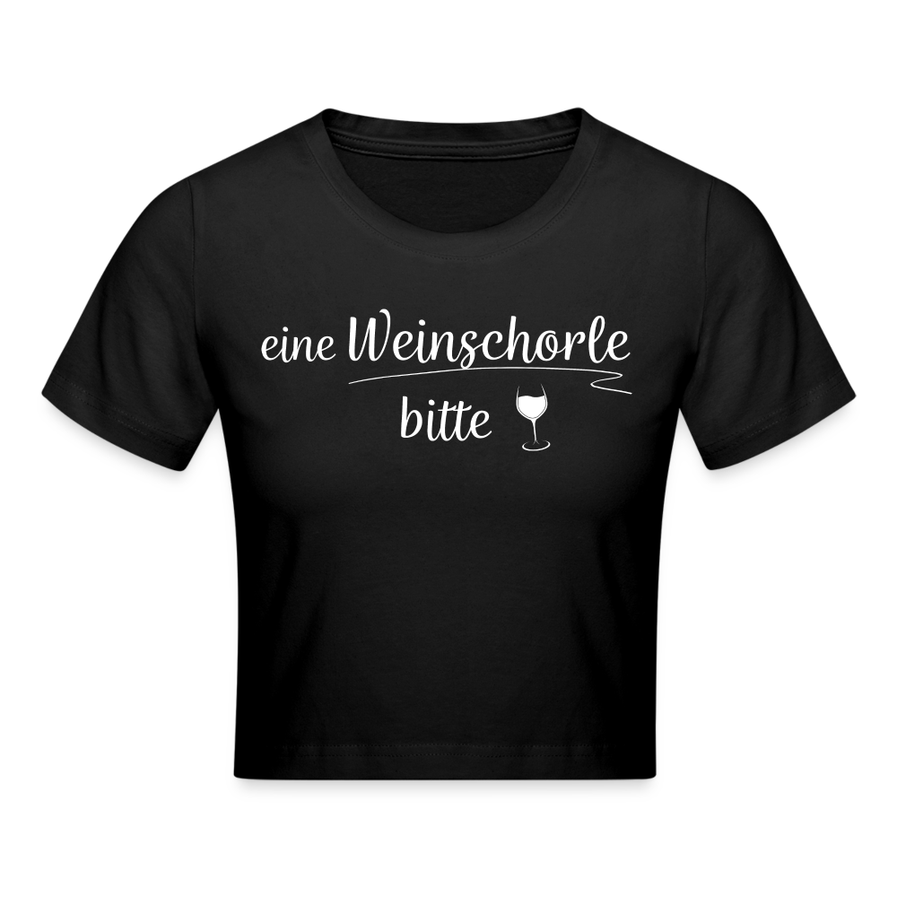 eine Weinschorle bitte - Crop T-Shirt - Schwarz