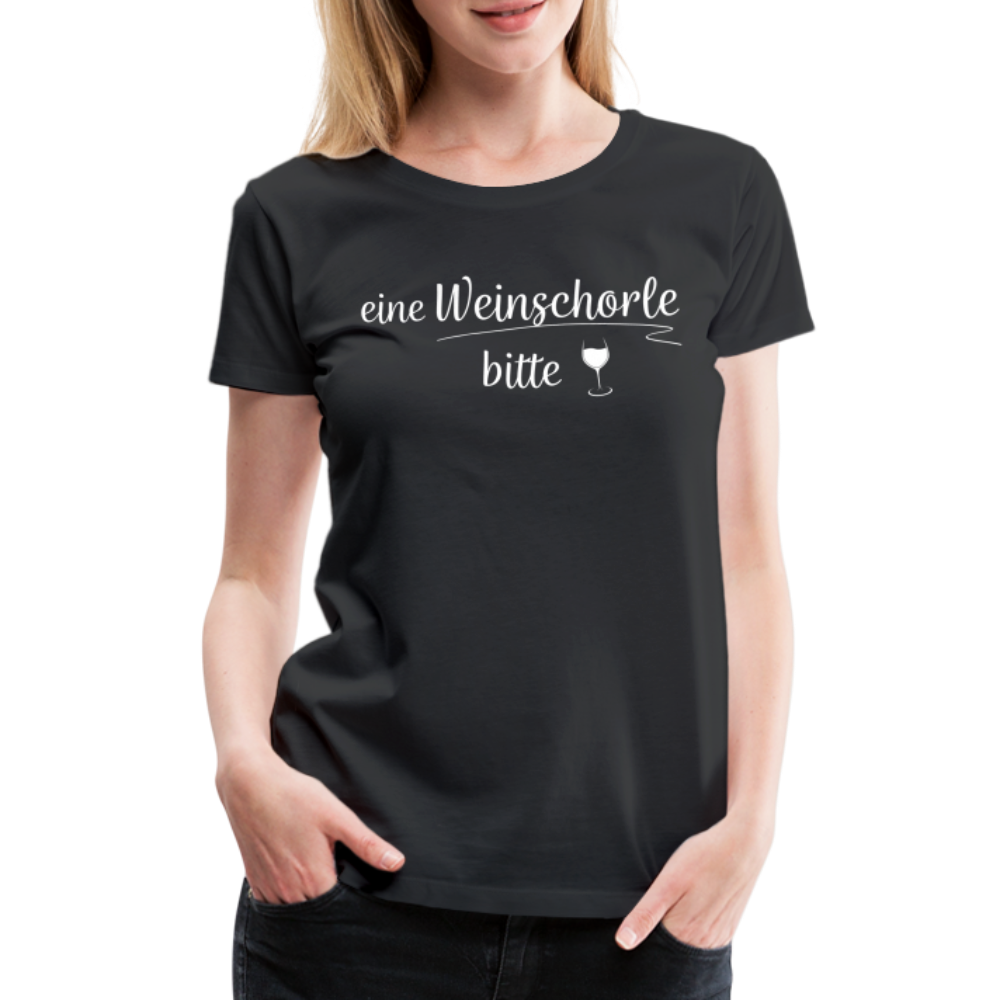 eine Weinschorle bitte - Frauen T-Shirt - Schwarz