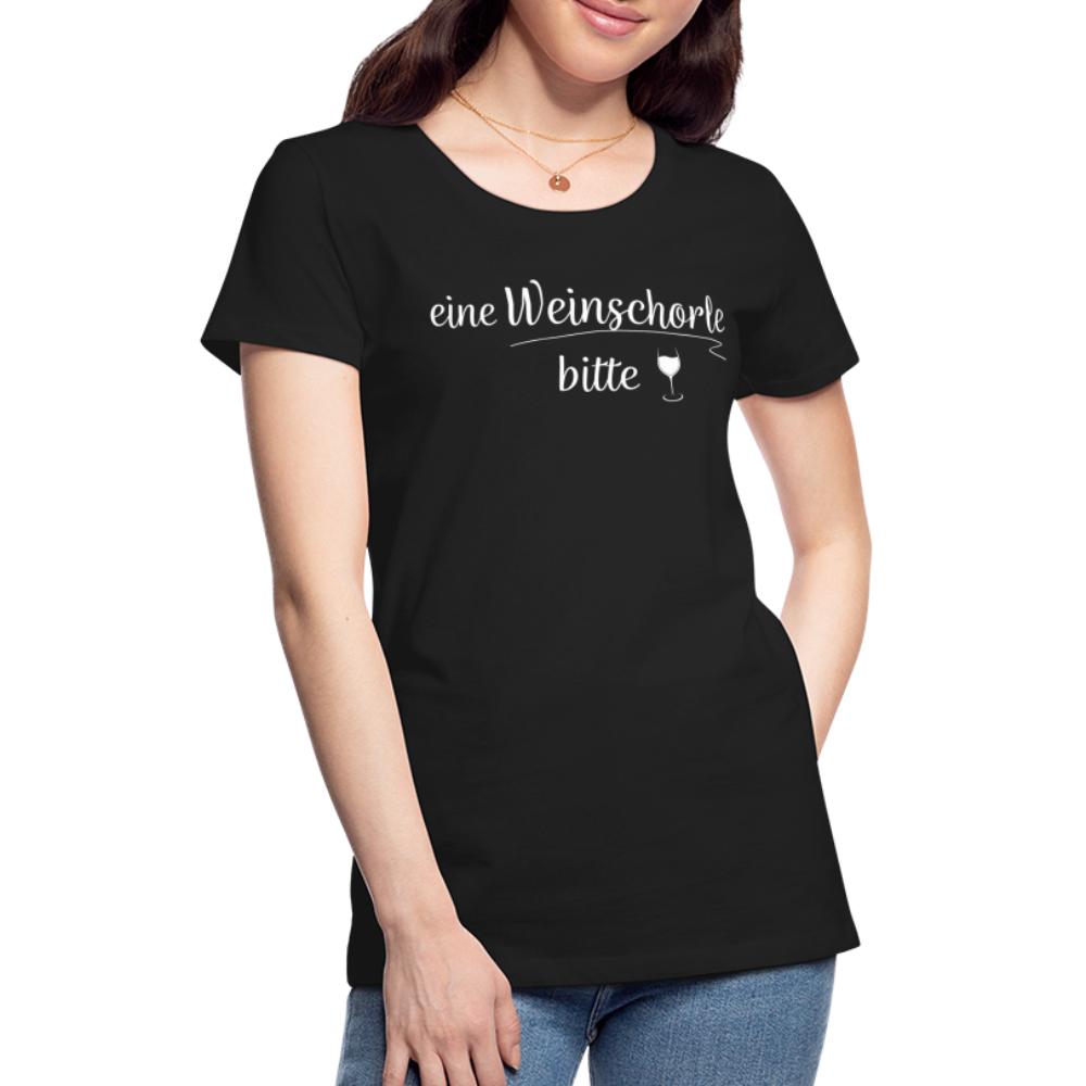 eine Weinschorle bitte - Frauen T-Shirt - Schwarz