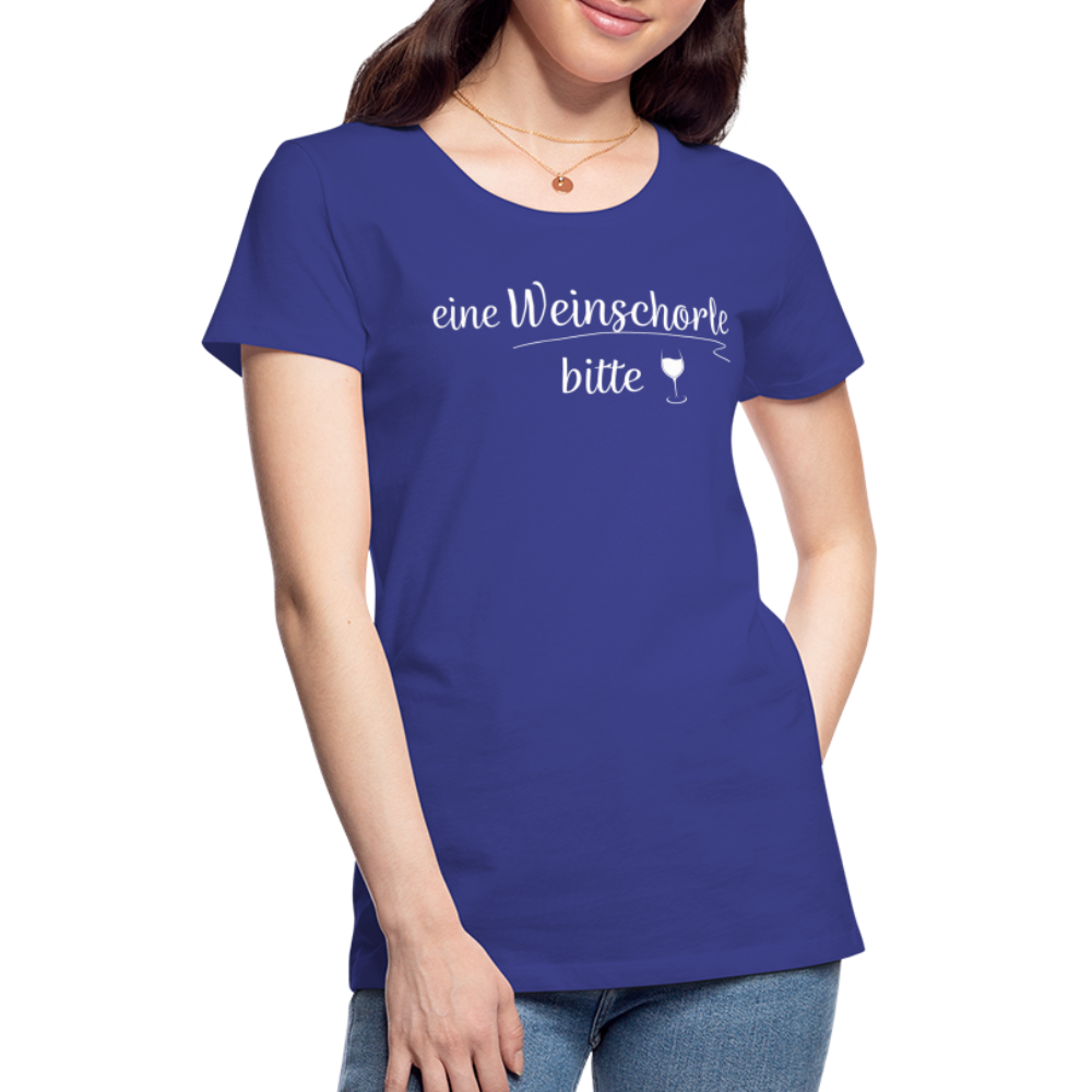 eine Weinschorle bitte - Frauen T-Shirt - Königsblau