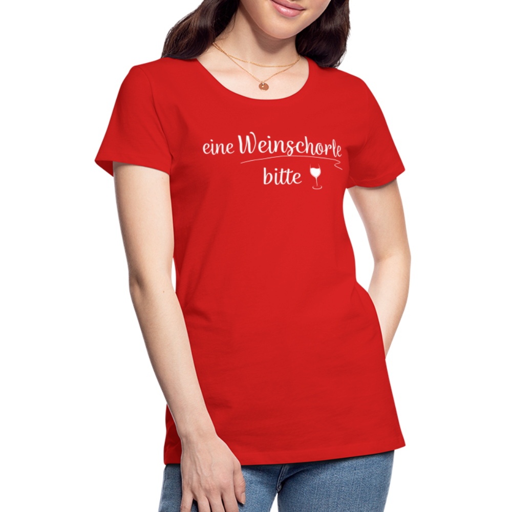 eine Weinschorle bitte - Frauen T-Shirt - Rot