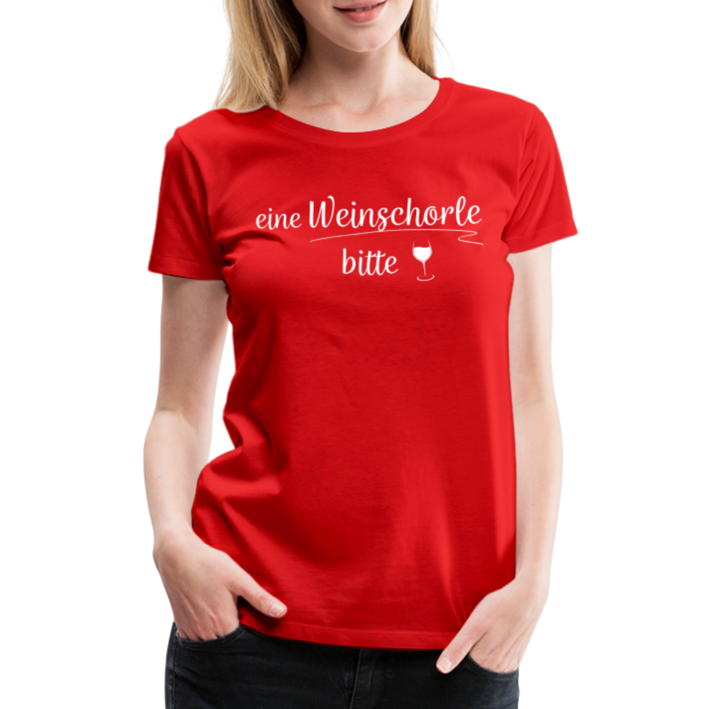eine Weinschorle bitte - Frauen T-Shirt - Rot
