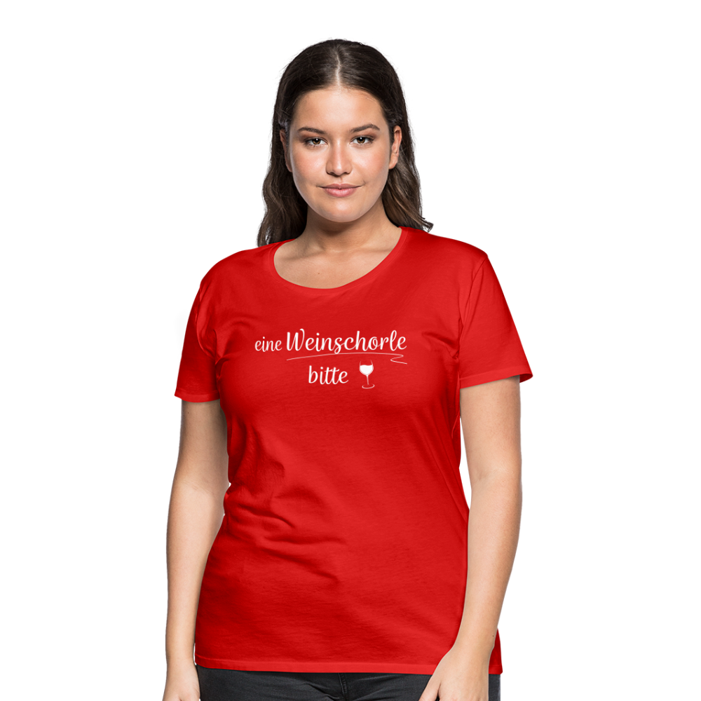 eine Weinschorle bitte - Frauen T-Shirt - Rot