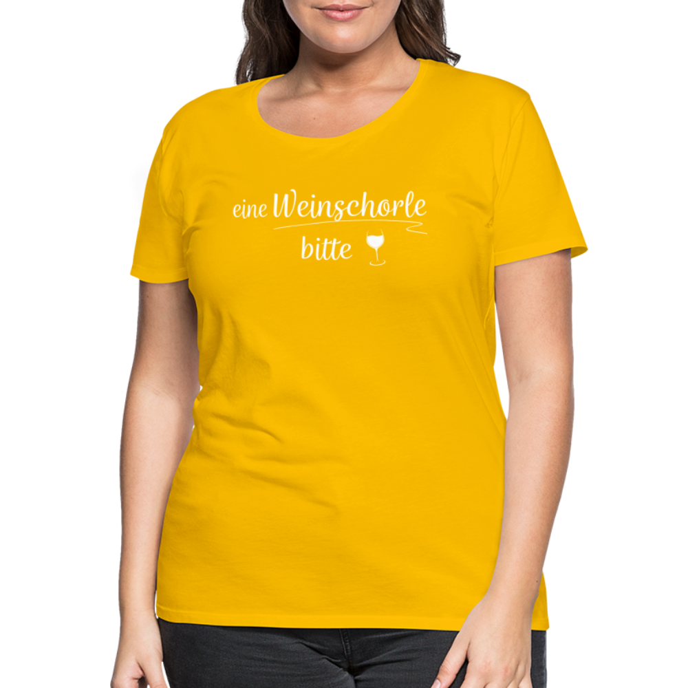 eine Weinschorle bitte - Frauen T-Shirt - Sonnengelb