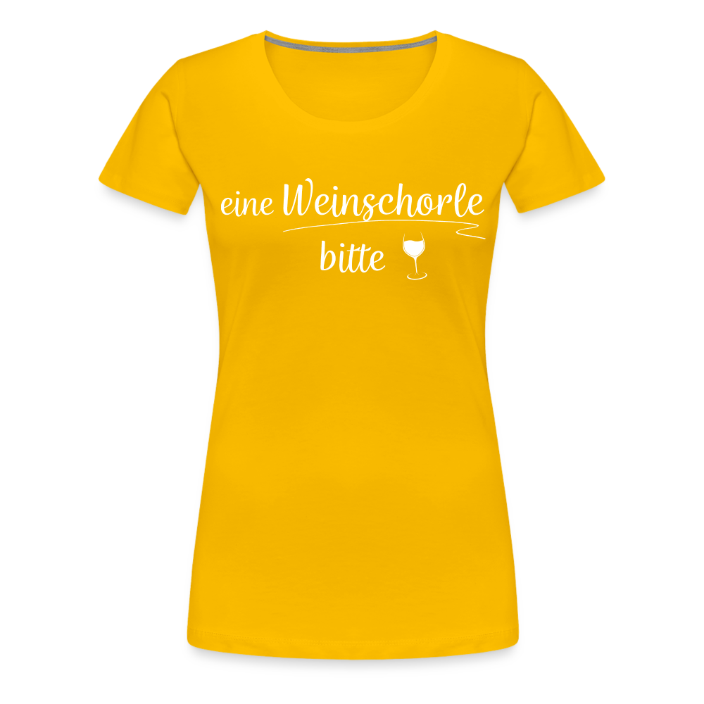 eine Weinschorle bitte - Frauen T-Shirt - Sonnengelb