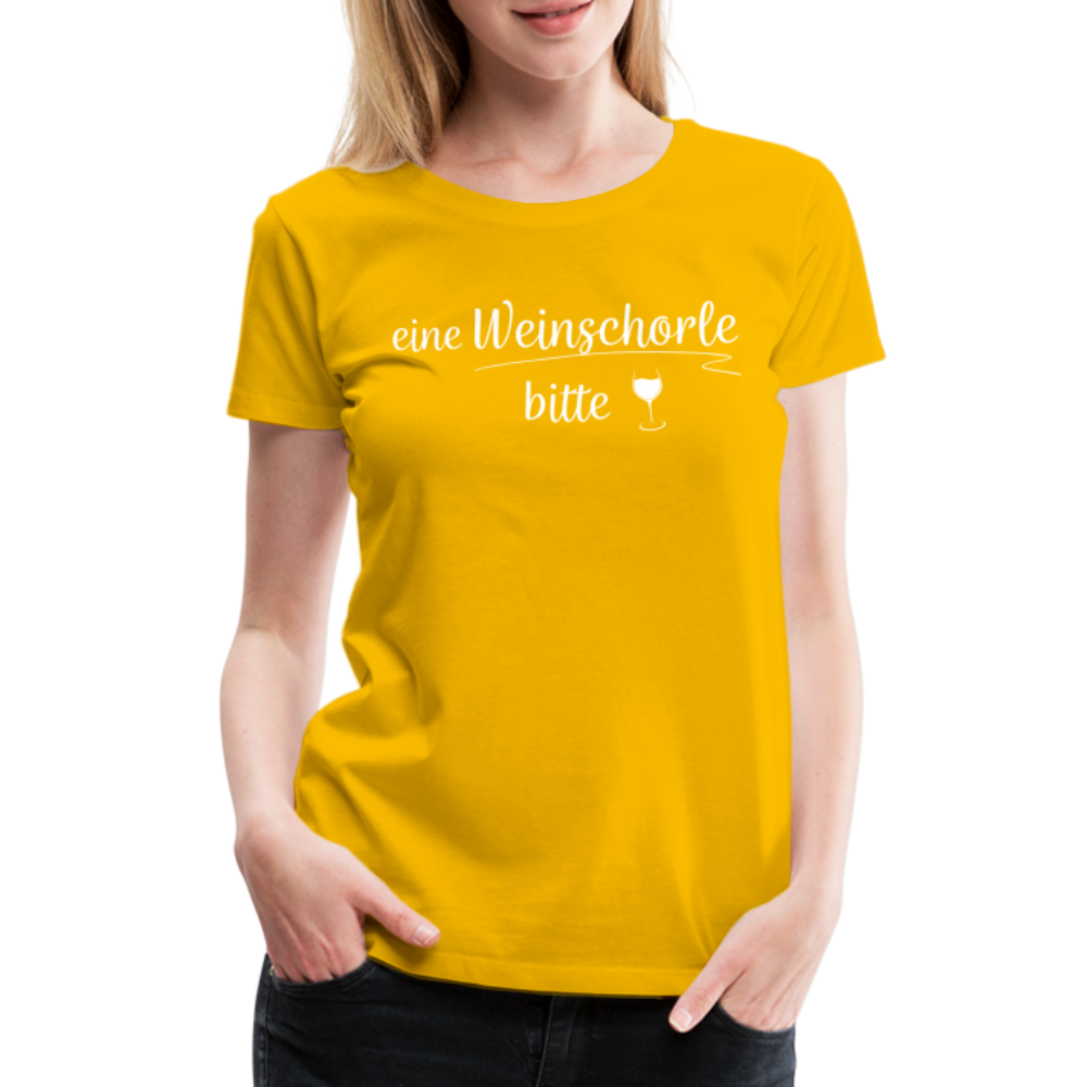 eine Weinschorle bitte - Frauen T-Shirt - Sonnengelb