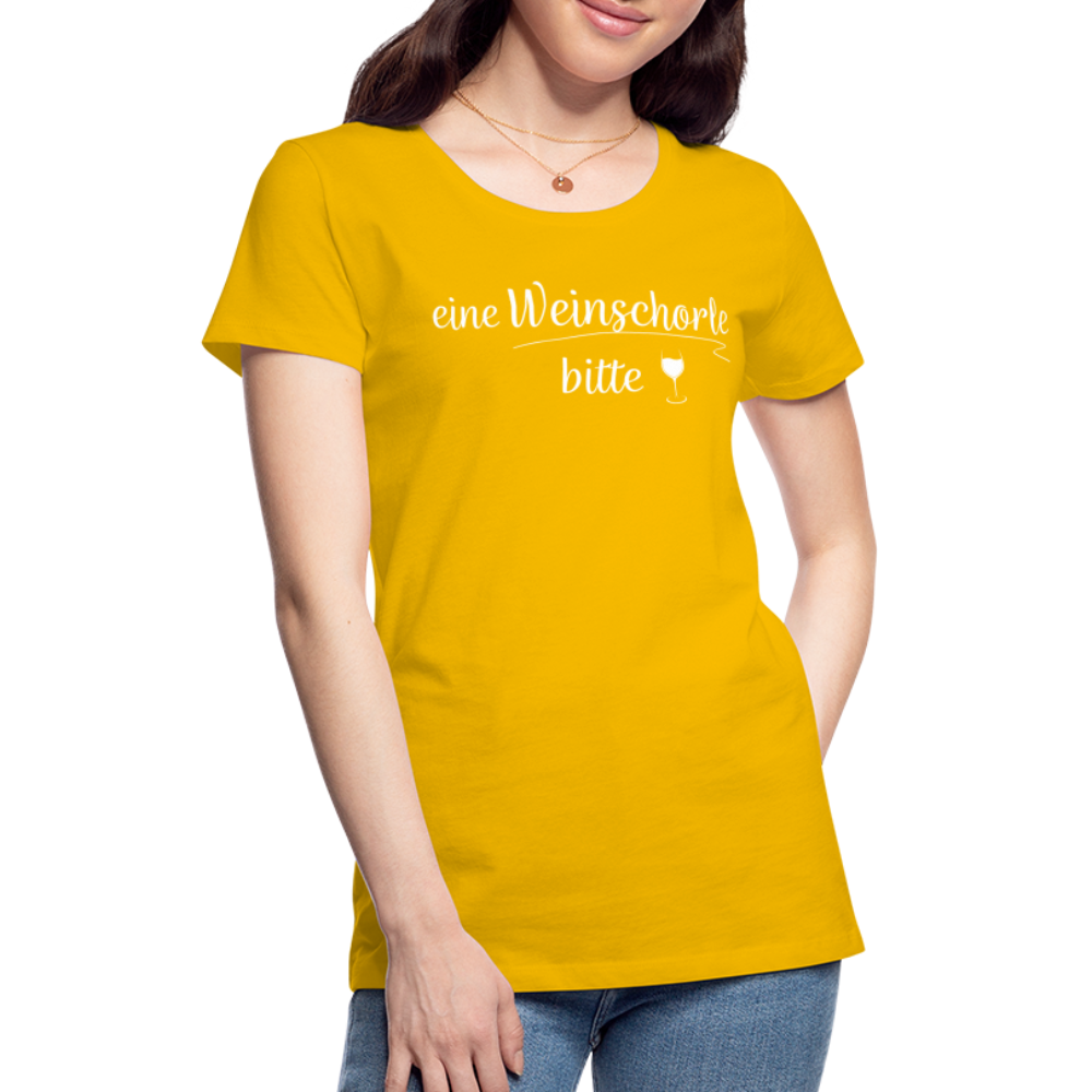 eine Weinschorle bitte - Frauen T-Shirt - Sonnengelb