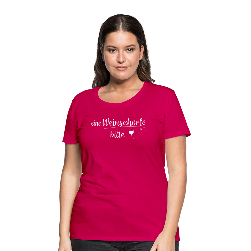 eine Weinschorle bitte - Frauen T-Shirt - dunkles Pink