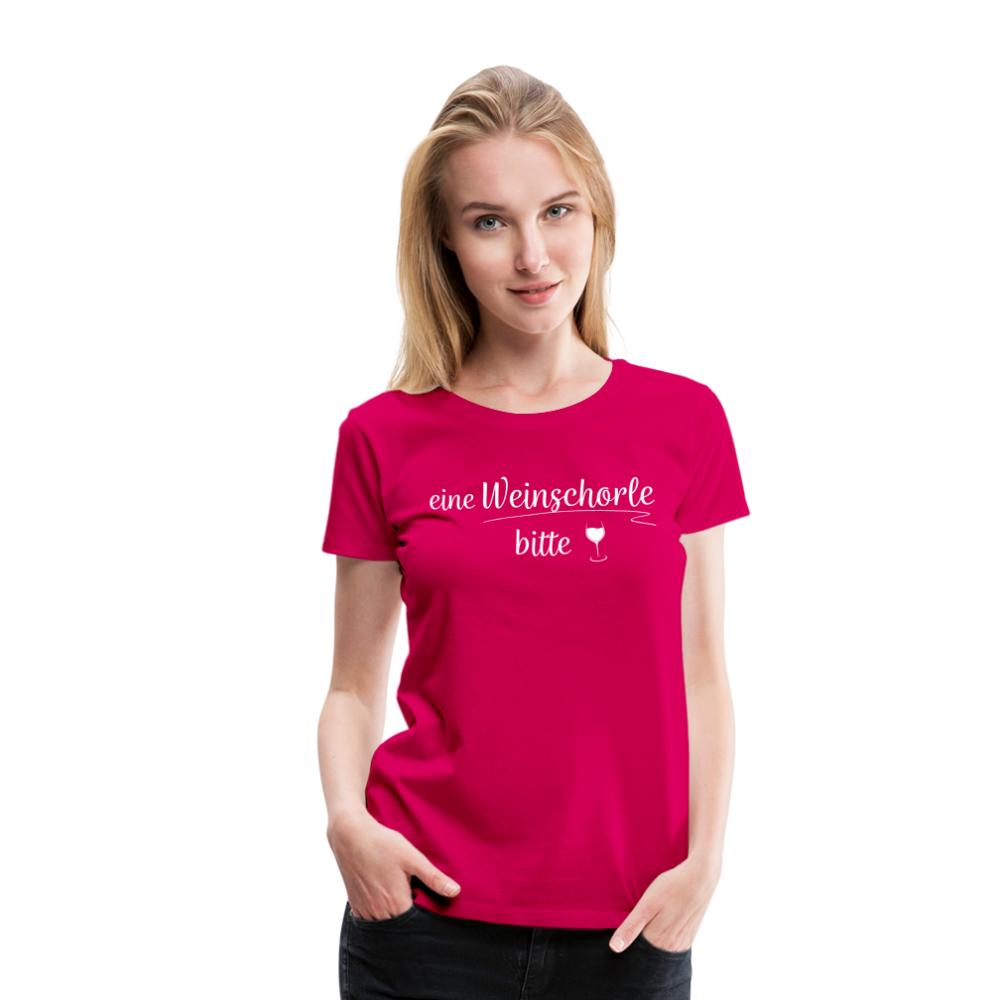 eine Weinschorle bitte - Frauen T-Shirt - dunkles Pink