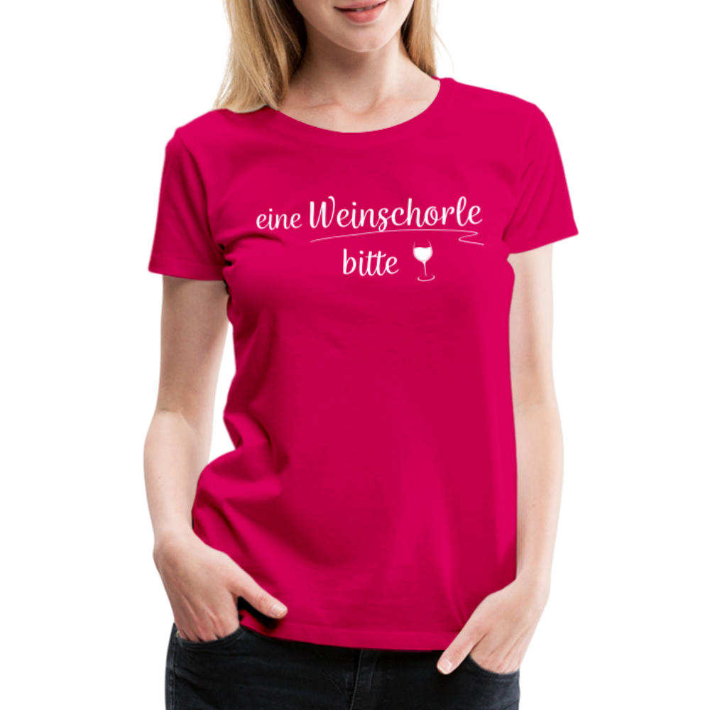 eine Weinschorle bitte - Frauen T-Shirt - dunkles Pink