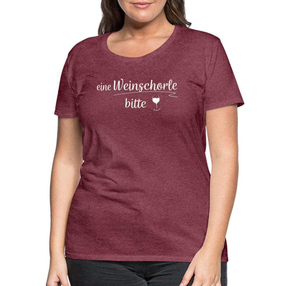 eine Weinschorle bitte - Frauen T-Shirt - Bordeauxrot meliert