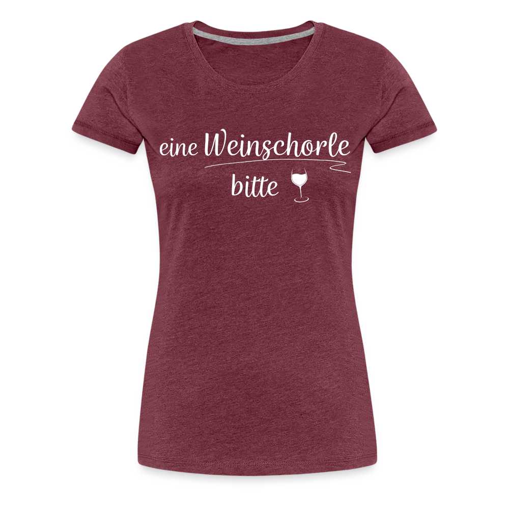 eine Weinschorle bitte - Frauen T-Shirt - Bordeauxrot meliert