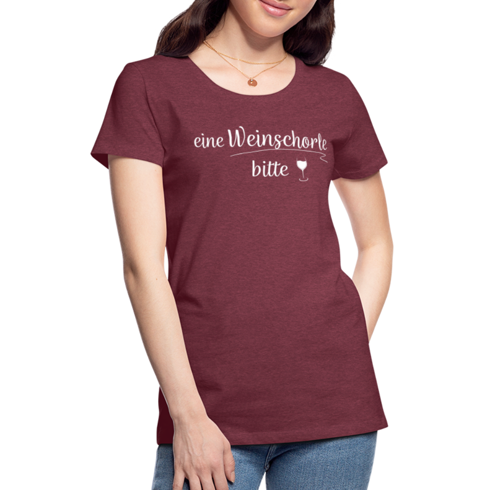 eine Weinschorle bitte - Frauen T-Shirt - Bordeauxrot meliert