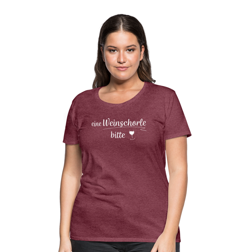 eine Weinschorle bitte - Frauen T-Shirt - Bordeauxrot meliert