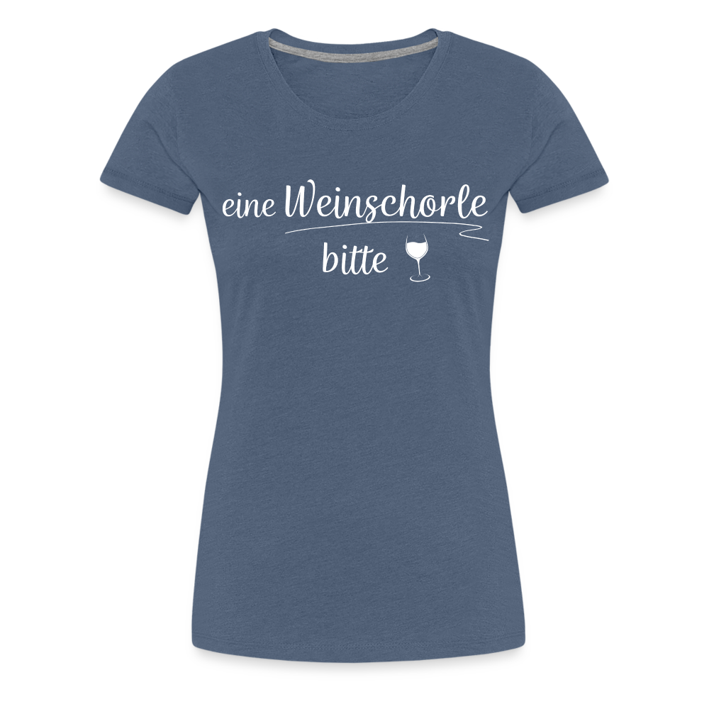 eine Weinschorle bitte - Frauen T-Shirt - Blau meliert