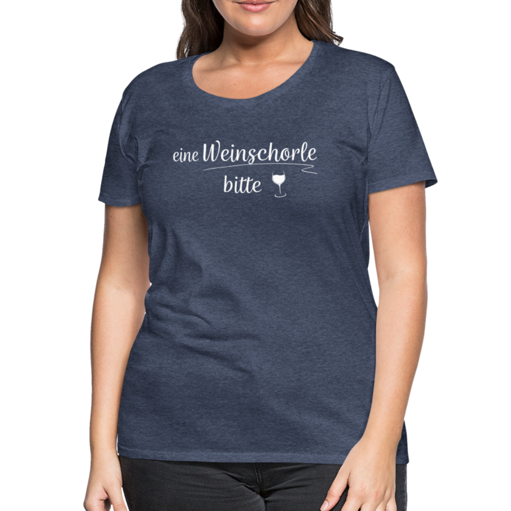 eine Weinschorle bitte - Frauen T-Shirt - Blau meliert