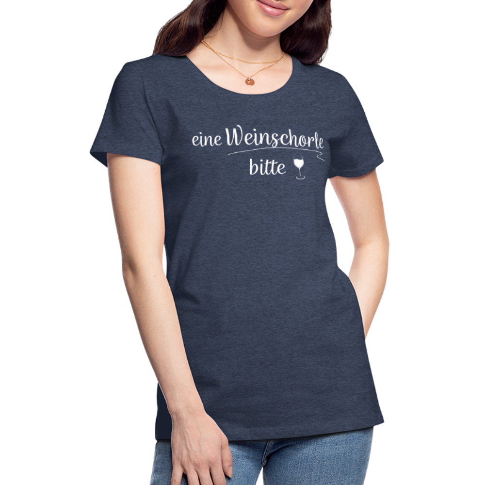 eine Weinschorle bitte - Frauen T-Shirt - Blau meliert