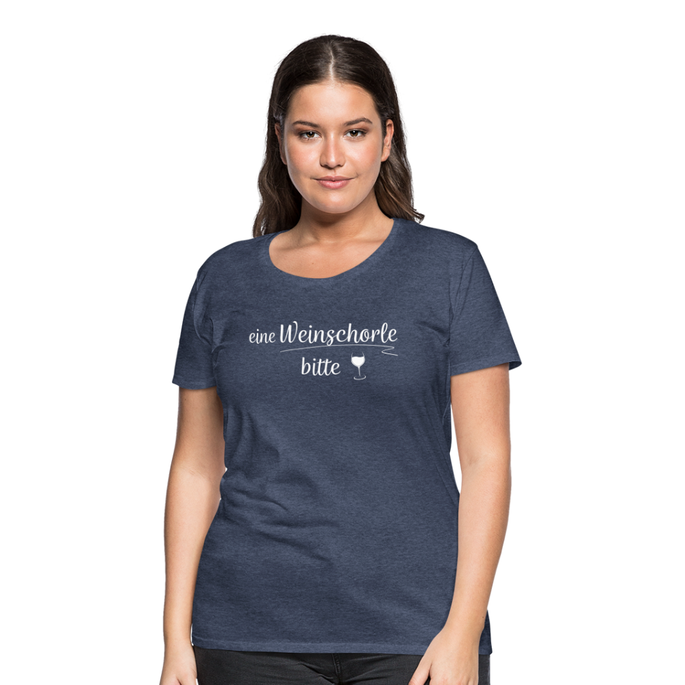 eine Weinschorle bitte - Frauen T-Shirt - Blau meliert