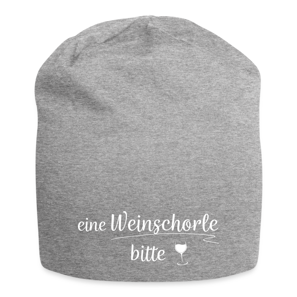 eine Weinschorle bitte - Jersey-Beanie - Grau meliert