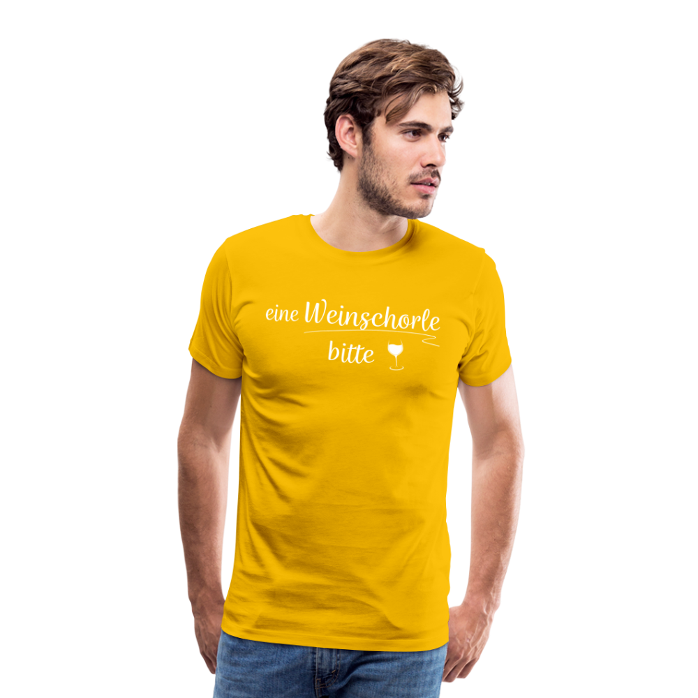 eine Weinschorle bitte - Männer T-Shirt - Sonnengelb