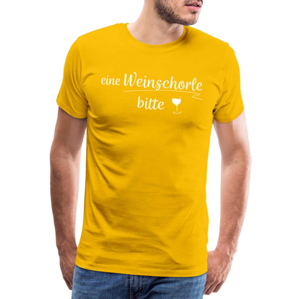 eine Weinschorle bitte - Männer T-Shirt - Sonnengelb