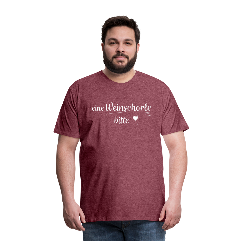 eine Weinschorle bitte - Männer T-Shirt - Bordeauxrot meliert